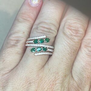 BUNDLE B2G1FREE size 9 lab created emerald rose gold with diamond cz